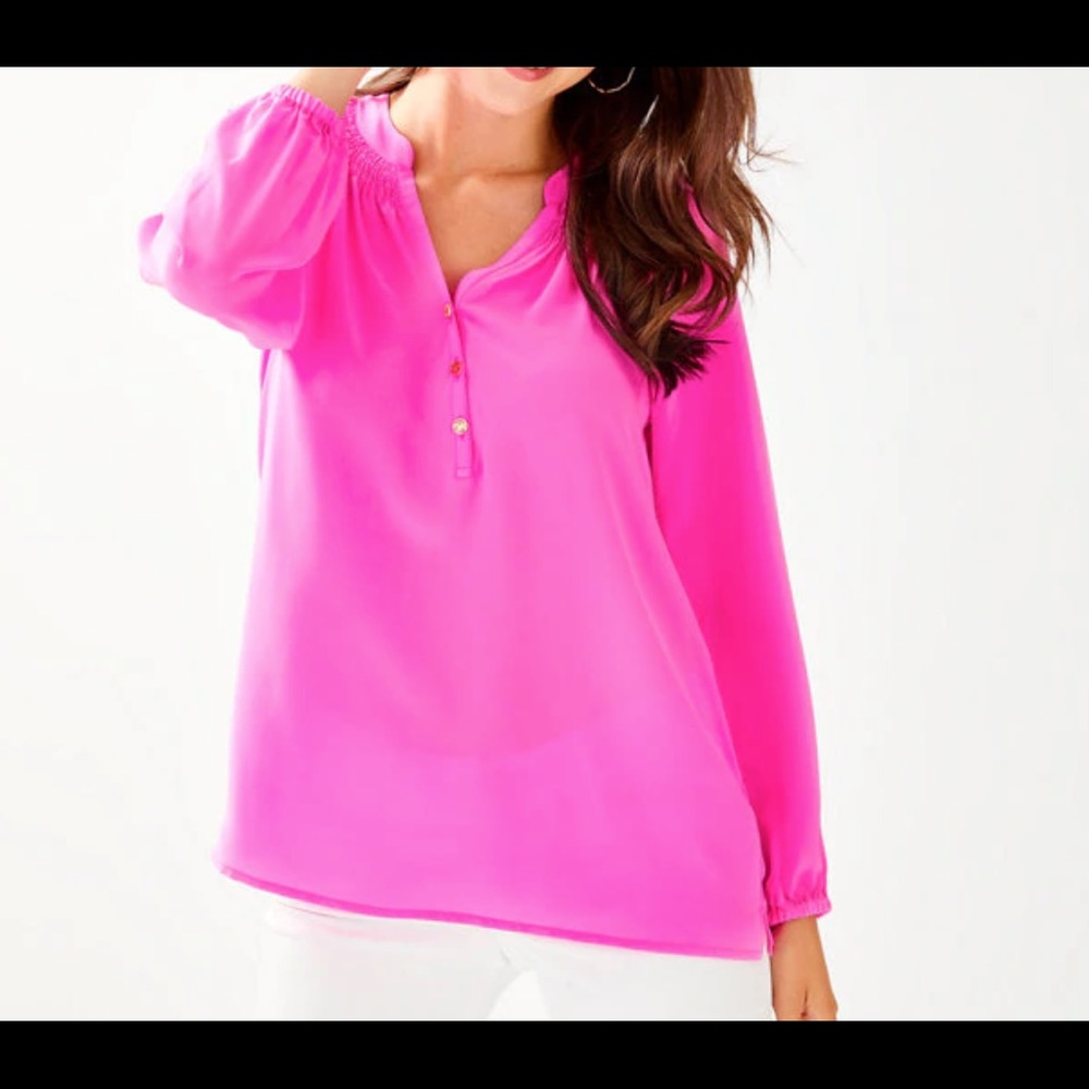 **SOLD** Lilly Pulitzer Silk Elsa Top Mandevilla